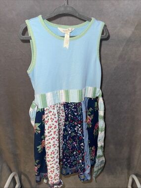 Matilda Jane Blue & Multi Floral Patchwork Tank Dress